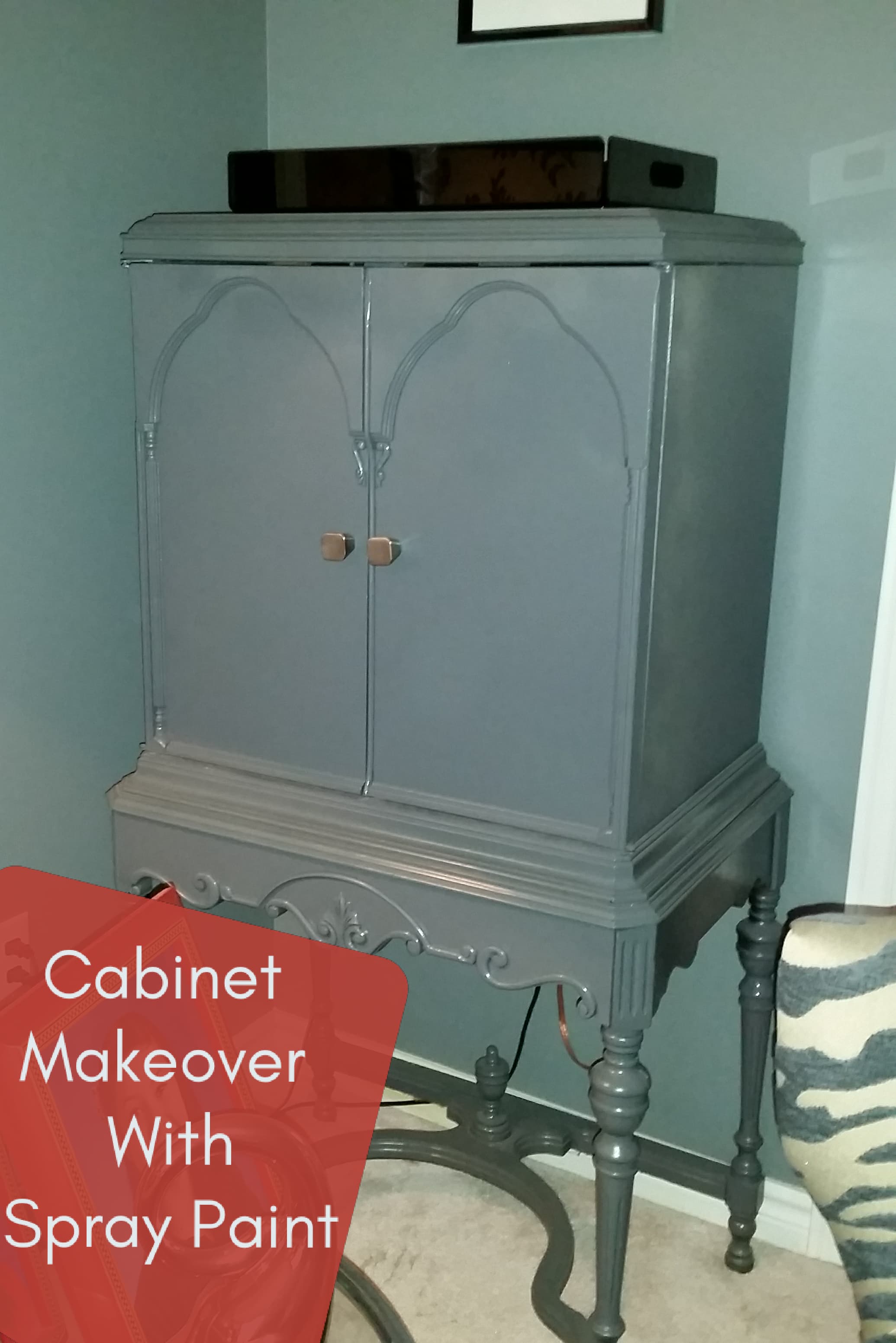 Cabinet Makeover with Spray Paint @DownshiftingPRO