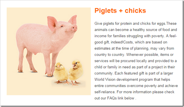 World Vision Christmas Gift Guide @DownshiftingPRO Wishlist - Piglets & Chicks