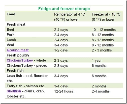 Fridge and Freezer Storage