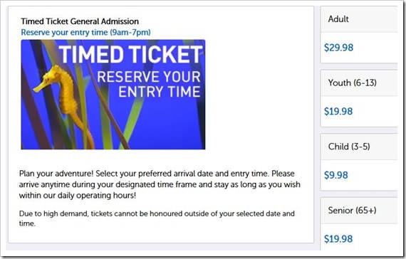 Ripley's Aquarium of Canada Ticket Prices