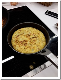 Tortilla at bcnKitchen Spanish Cooking Class Barcelona Spain #TBEX