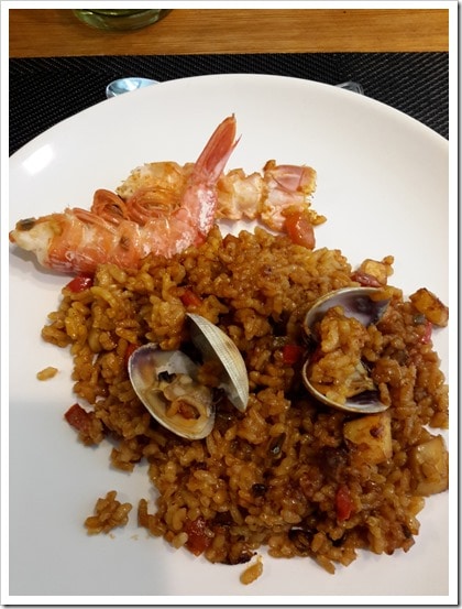 Paella that we made in our cooking class in Barcelona when we attended TBEX Costa Brava in 2015