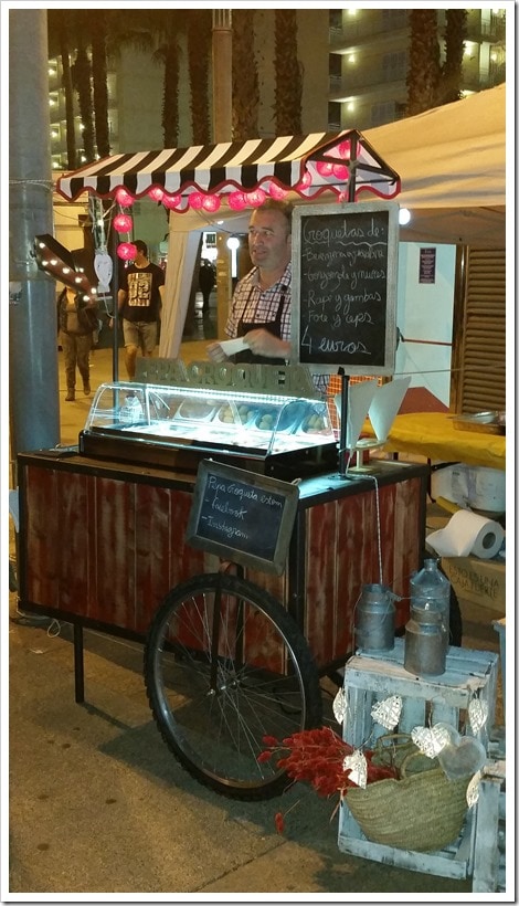 Lloret de Mar, Spain - Food Truck & Caravan Food Festival - Croquettes & Shrimp Lloret de Mar, Spain - Food Truck & Caravan Food Festival - Croquettes & Shrimp