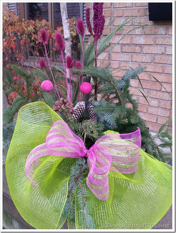 Holiday Urn Tutorial @DownshiftingPRO Christmas Planters