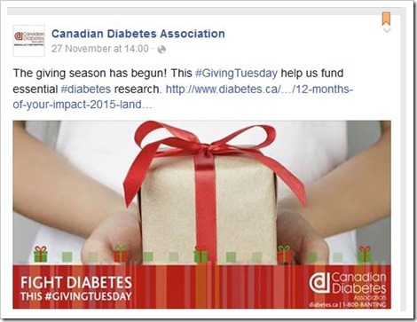 Canadian Diabetes_GivingTuesday @DownshiftingPRO