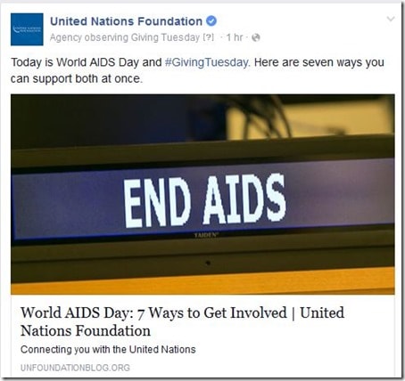 United Nations Foundation_Giving Tuesday @DownshiftingPRO United Nations Foundation_Giving Tuesday @DownshiftingPRO