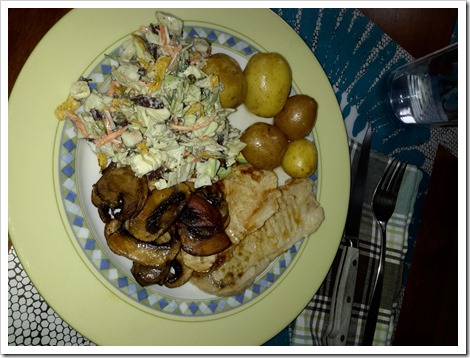 Perfect Pork Chops, Potatoes, Mushrooms and Salad–Teen Chef Series