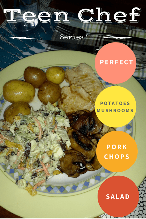 Perfect Potatoes Pork Chops and Salad