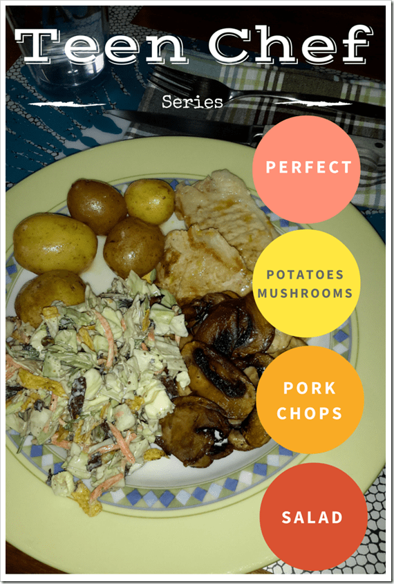 Perfect Potatoes, Pork Chops and Salad