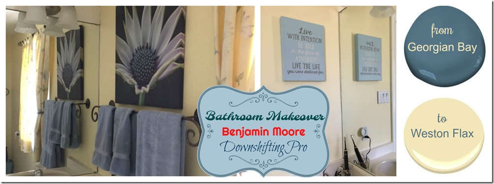 Bathroom Makeover from Georgian Bay to Weston Flax with Benjamin Moore DownshiftingPRO thumb