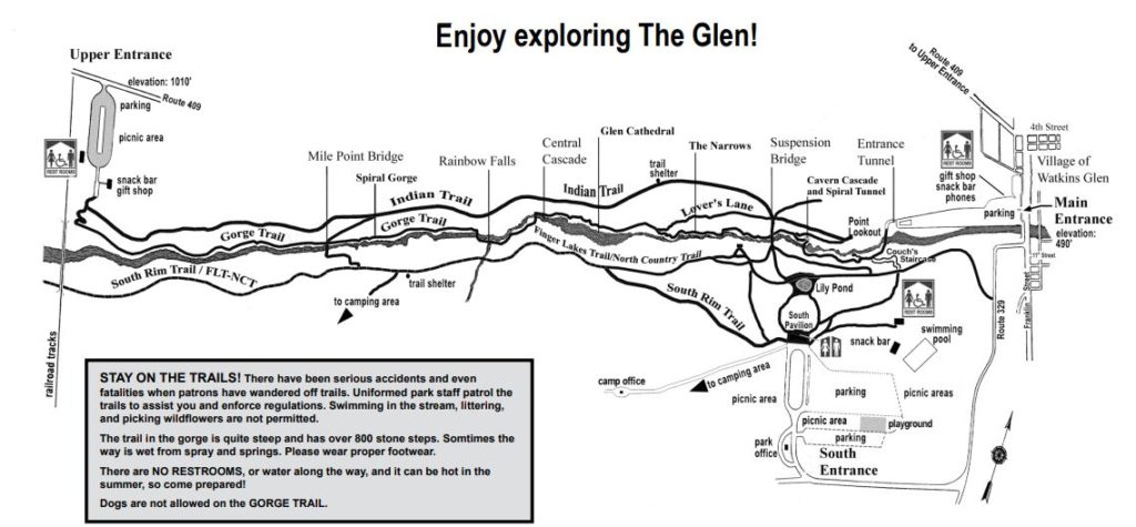 Watkins Glen State Park Trail Map