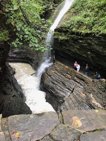 Watkins Glen State Park–19 Waterfalls you need to see in the Finger Lakes, NY 5 Waterfalls you need to see in the Finger Lakes - Looking up towards the suspension bridge - Watkins Glen Park