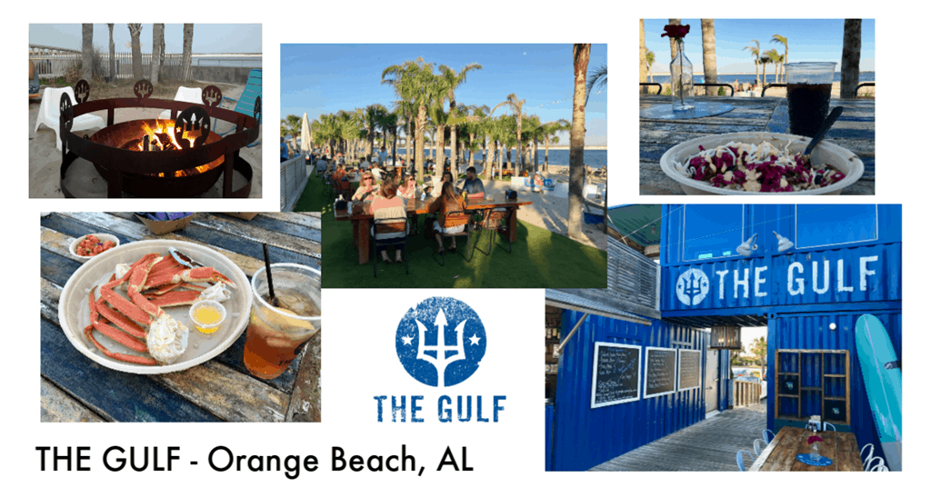 The Best Place to watch the sunset in Gulf Shores is at The Gulf. Dinner and drinks by the water.