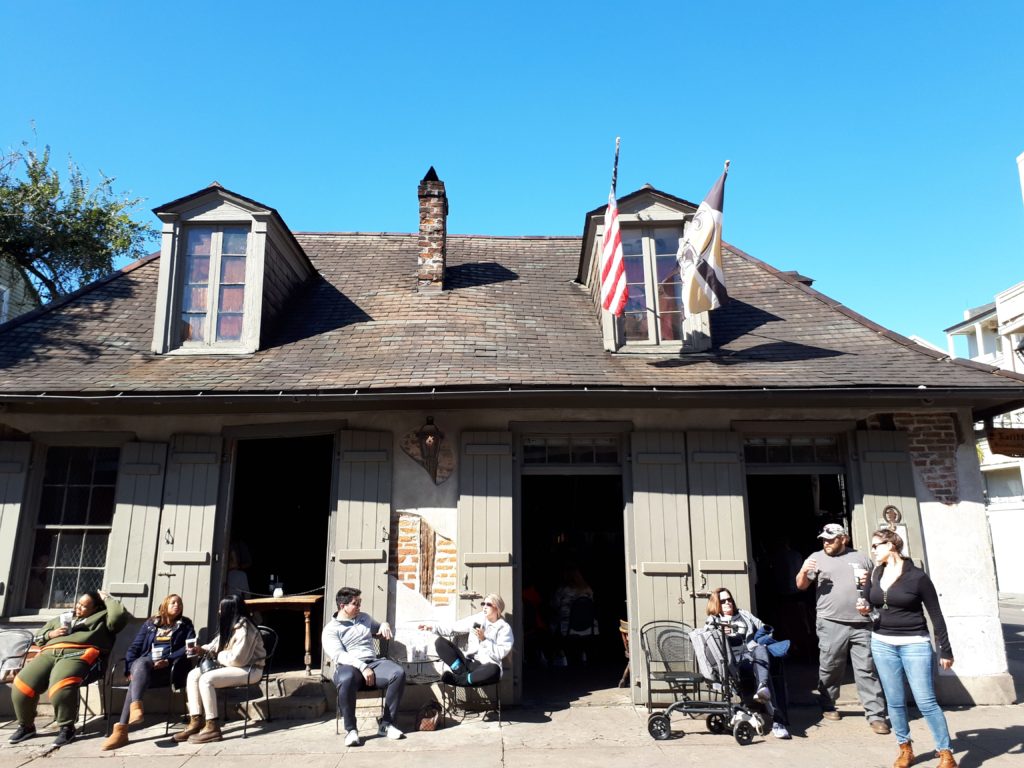 Outdoor patio at Lafitte's Blacksmith Shop Piano Bar and Lounge in New Orleans