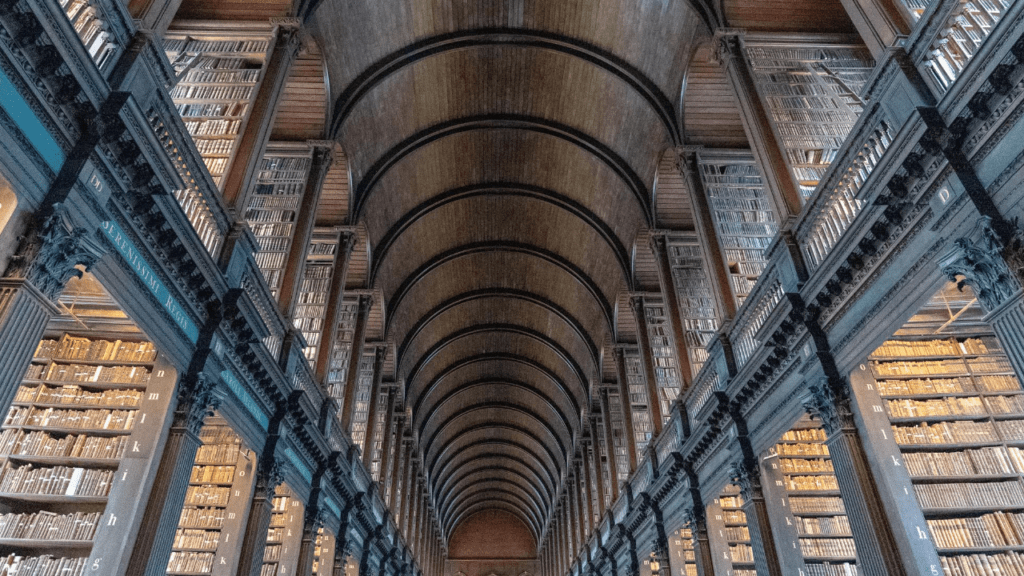 Library of Trinity College in Dublin Ireland - home to the Book of Kells