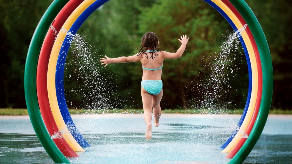 Waterworks Splash Pad in St. Thomas, Ontario.  What to do in London Ontario this summer