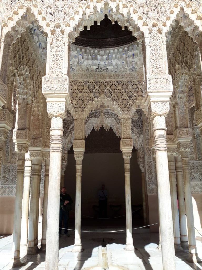 Patio de los Leones (Court of the Lions), one of the principal courts at the Alhambra, Granada, Spain.