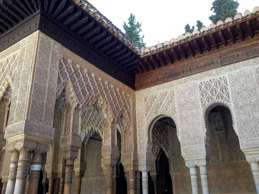Detailed marble carvings in the Alhambra Granada Spain @DownshiftingPRO