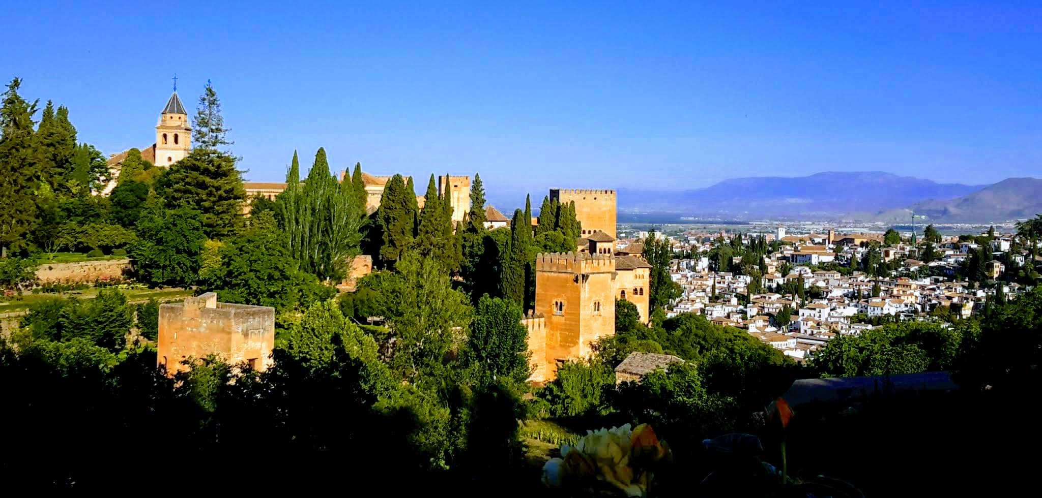 The Alhambra, a palace and fortress in Granada built between 1238 and 1358 at the end of Muslim rule in Spain.