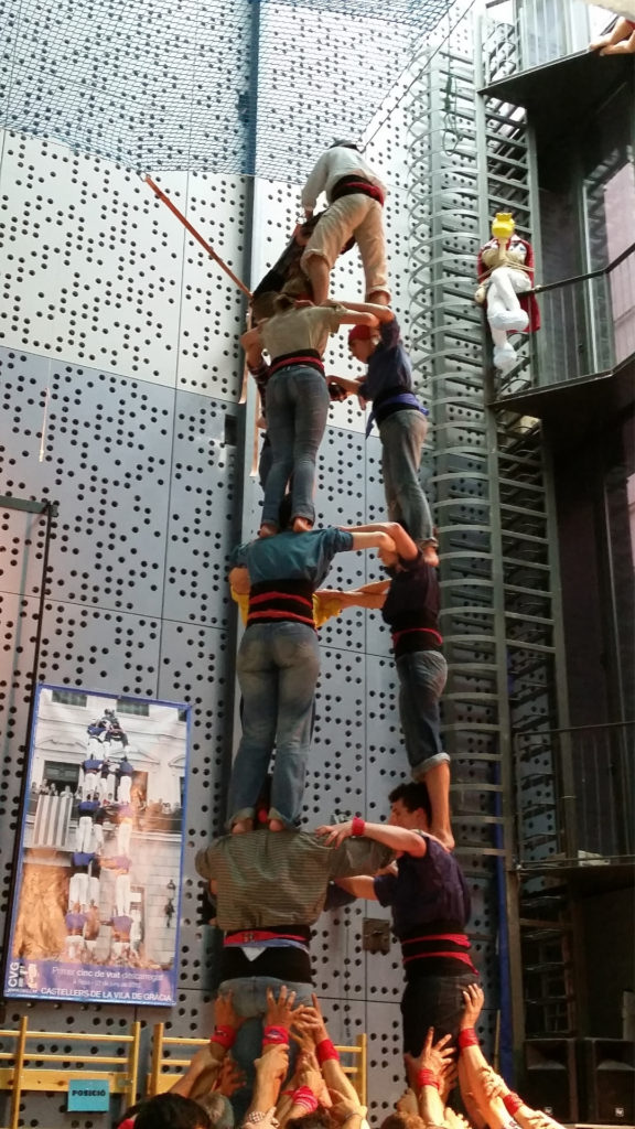 Human towers in Catalonia in Villa de Gràcia in Barcelona #TBEX CostaBrava