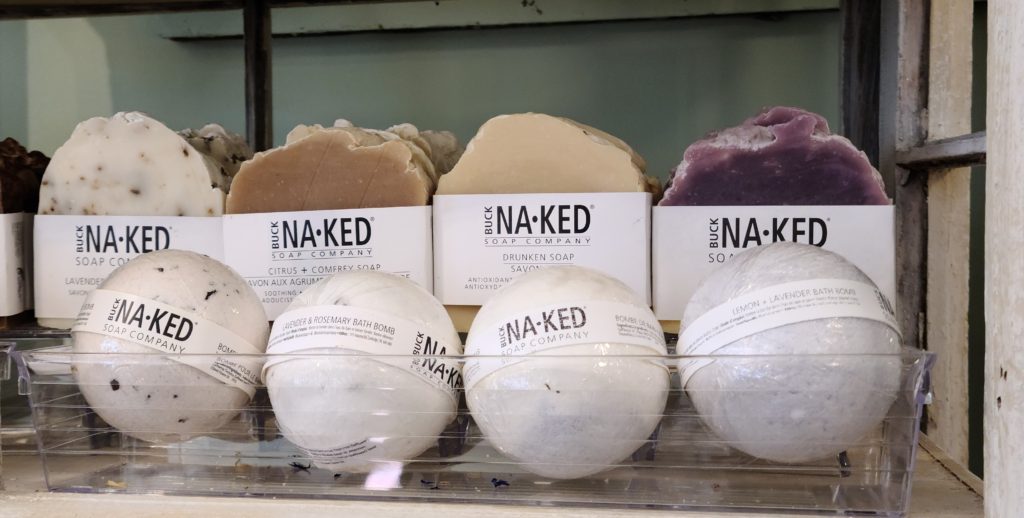 Buck Naked Soap Company in KBC Designs in Downtown Paris Ontario