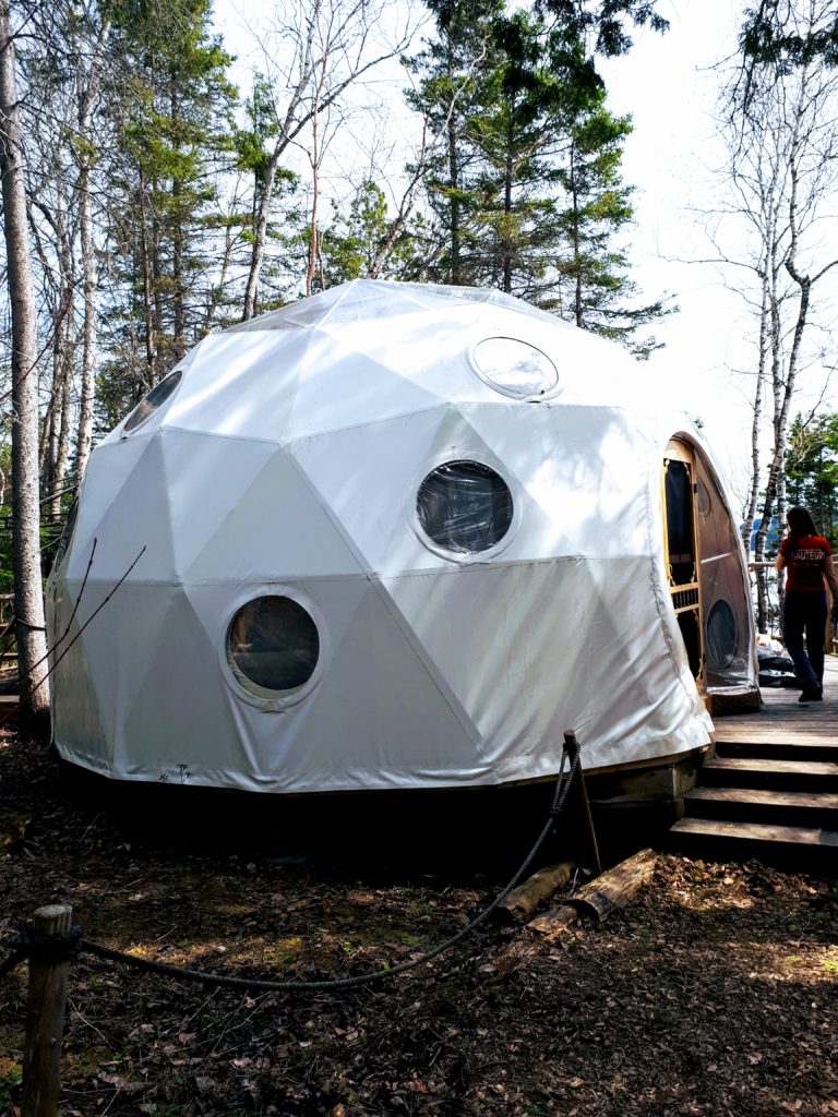 Your Guide to Where to stay in Quebec: Unique Farms to Futuristic Pods in the woods 6 Parc Aventures Cap Jaseaux SLSJ region in Quebec Domes 1