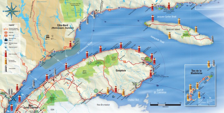 Detail of The Lighthouse Trail from Quebec Maritime Brochure