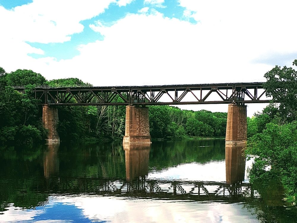 Train bridge over The Grand River in Paris Ontario @DownshiftingPRO