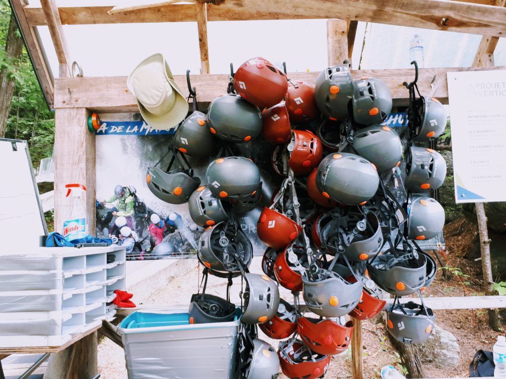 Helmets for the via ferrata at Canyon Mont St. Ann Quebec 1
