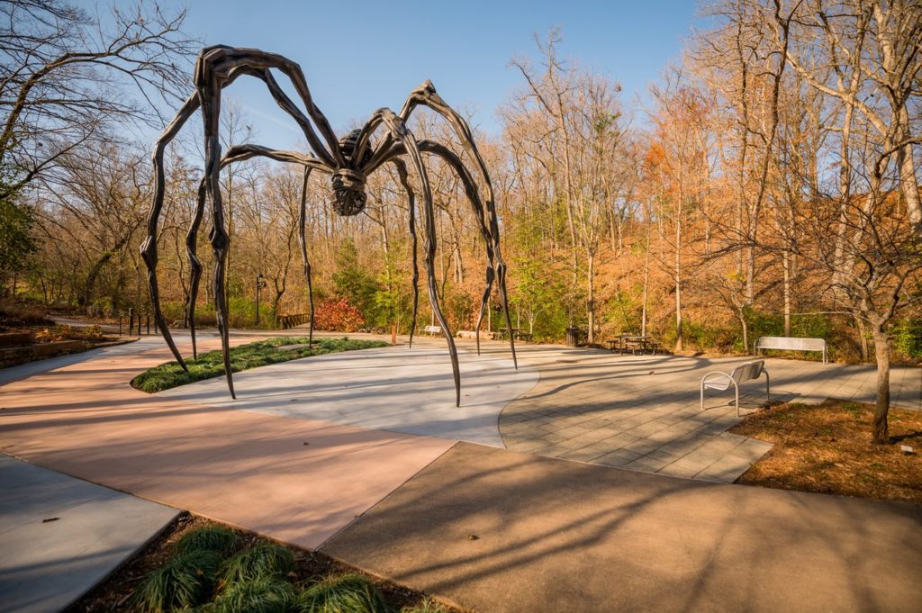 Revisiting Crystal Bridges Museum of American Art, Bentonville AR #USA #Travel 4 Art Trail with Maman by Louise Bourgeois at Crystal Bridges Museum of American Art Photo credit media page