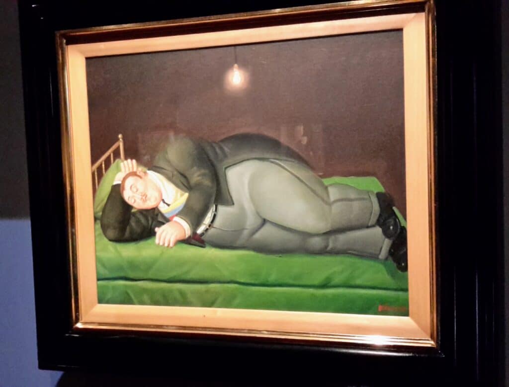 Rotund People and Animals are The focus of the Botero Museum in Colombia - Bogota & Medellin 6 Sleeping President Fernando Botero Botero Museum in Bogota 1