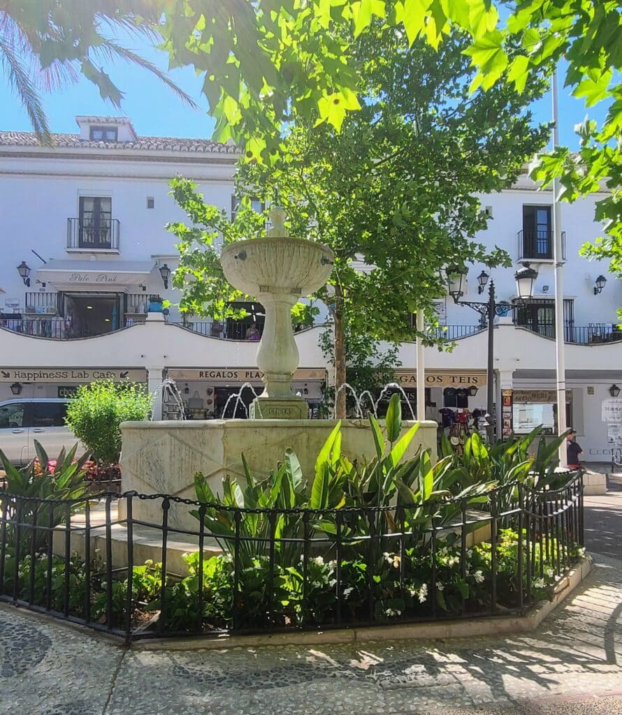 Quaint Pueblos Blancos in Southern Spain - Visiting Mijas 17 Fountain in Constitution Square 1