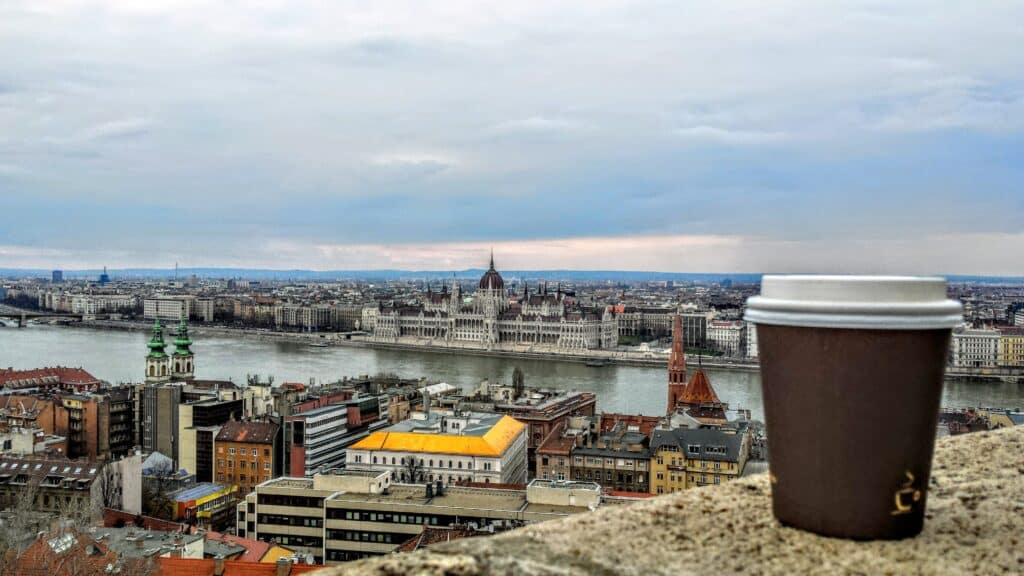 budapest parliment with coffee Photo credit Partners in Fire 1