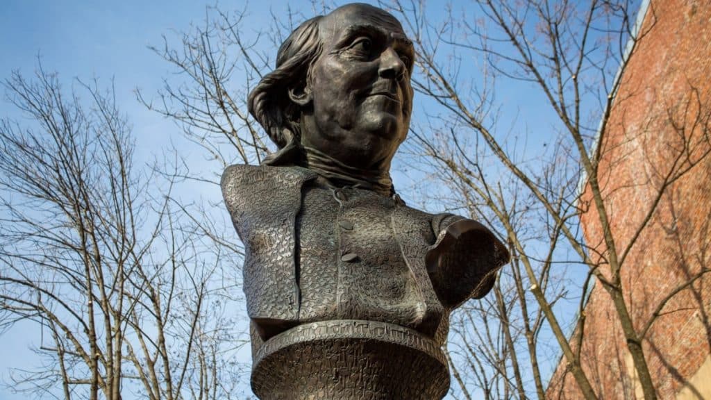 Benjamin Franklin Sculpture Photo Credit M. Fischetti via Visit Philadelphia