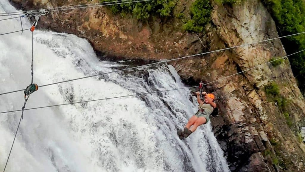 Ziplining Canyon Sainte Anne Quebec Credit DownshiftingPRO
