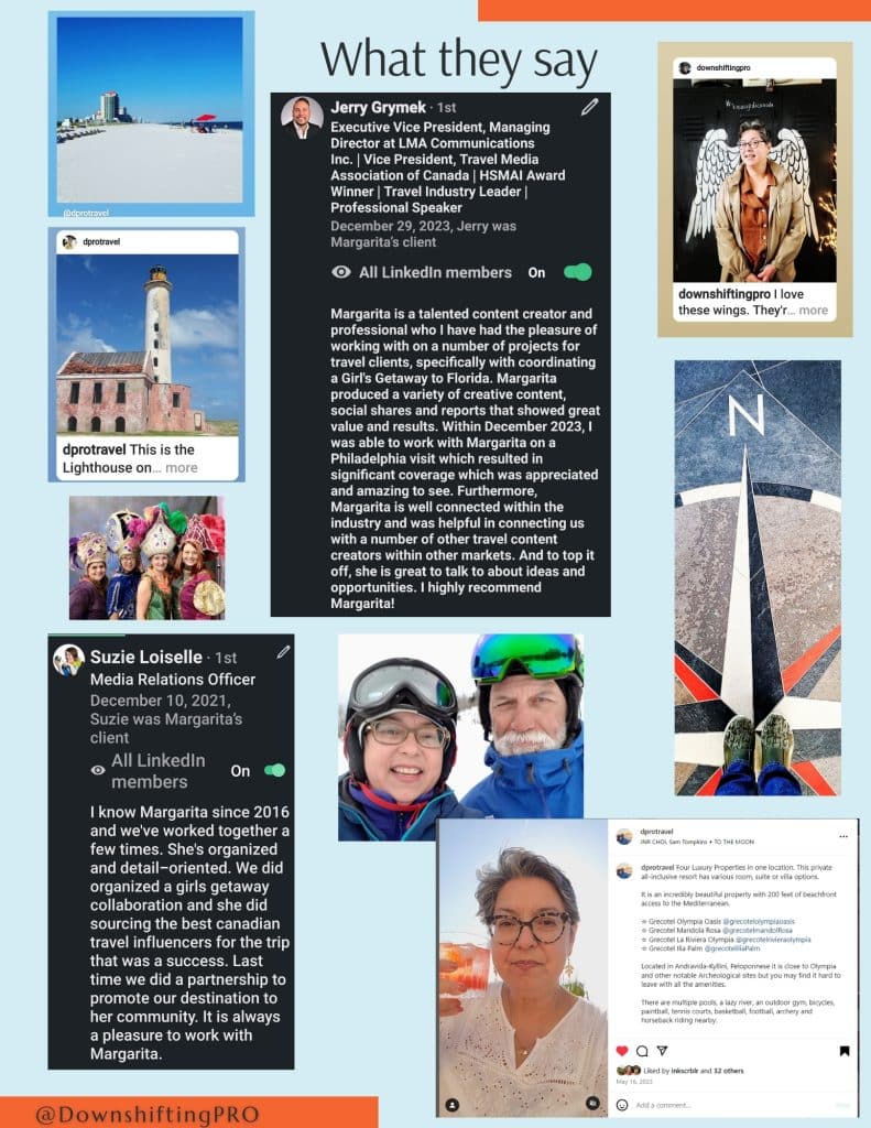 Media Kit - Margarita Ibbott @DownshiftingPRO 3 What They Say DownshiftingPRO Media Kit