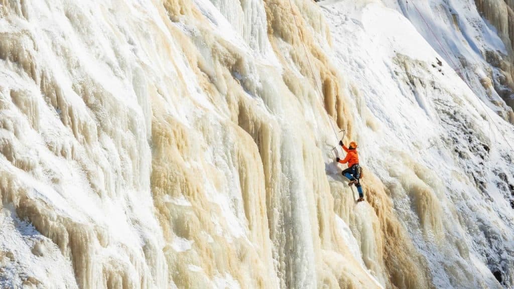 Ice Climbing in Riviere du Loup Photo Credit Mathieu DupuisLe QuebecMaritime