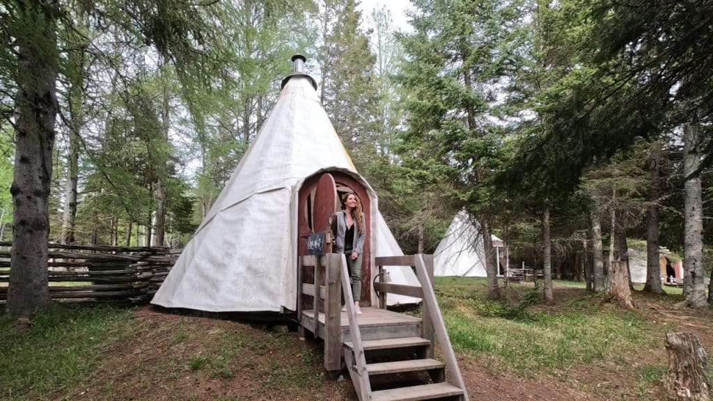 Lodging in a teeppe at Cime Aventures Photo Credit Jessica Pommier Quebec maritime