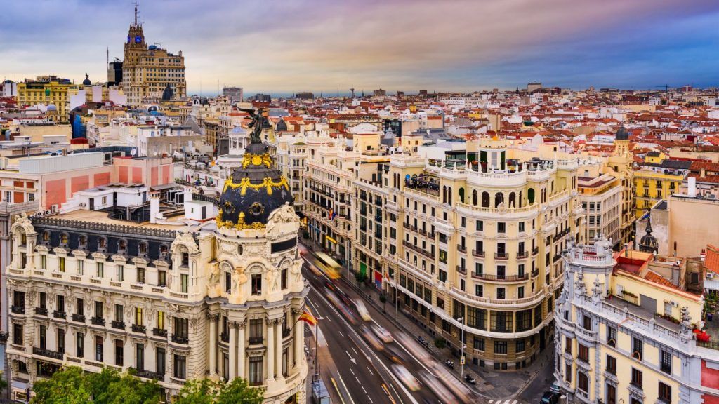 3-Day Madrid Itinerary: Arts, Parks & Culinary Delights 12 Gran Via in Madrid Photo Credit sepavone via Depositphotos 1