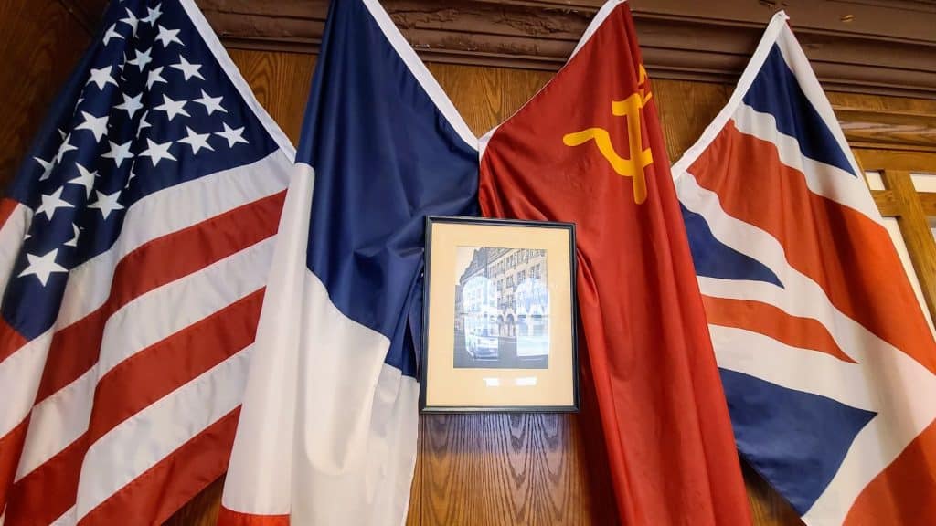 Chautauqua Harbor Hotel - A Large Resort in a Perfect Location 14 Robert H. Jackson Center in Jamestown, NY - Flags of Nueremburg.