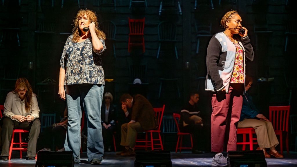 London's Come From Away: Red Chairs & Real Stories - Book Before May 31 Sellout 6 Kelly Holiff Darlene Spencer Divine Brown Come From Away Grand Theatre Photo Credit Dahlia Katz via The Grand Theatre